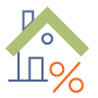 house with percent sign