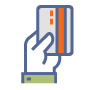 hand holding credit card