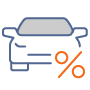 car with percent sign