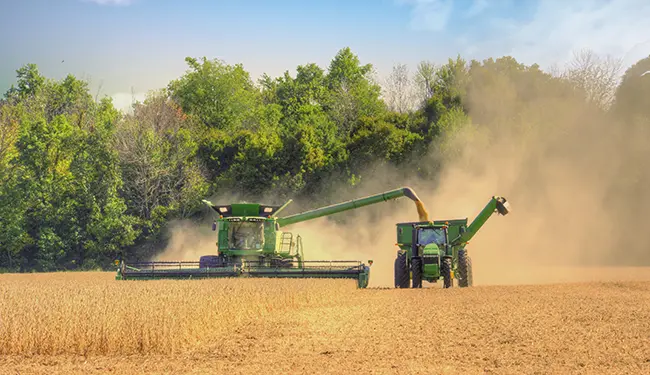 combine in field
