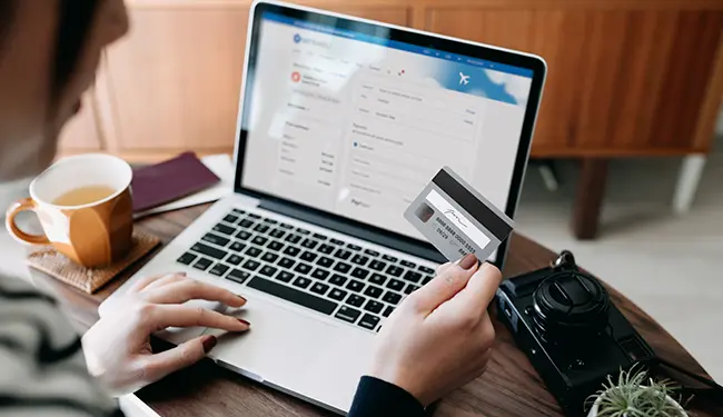 banking on a laptop